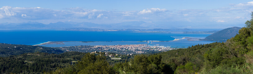 Overview on the island of Lefkada in Greece