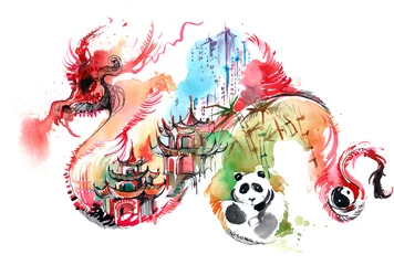 Rolgordijnen Schilderingen China