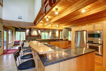 Log cabin style. Kitchen interior