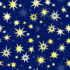 Seamless vector pattern with night sky and stars .