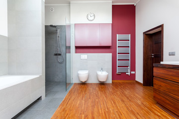 Fototapeta na wymiar Contemporary bathroom interior