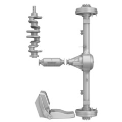 Буква У из деталей автомобиля