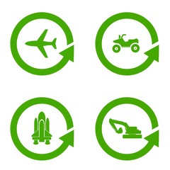 Transports dans 4 symboles recyclage	