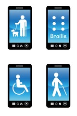 Handicapes dans 4 téléphones mobiles	