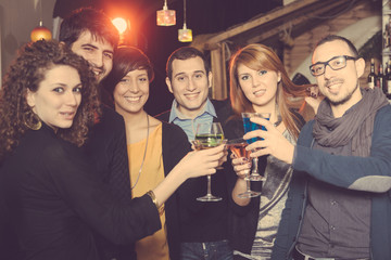 Group of Friends in a Night Club
