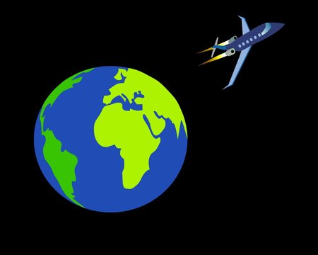 Fototapeta Ziemia i samolot w tle