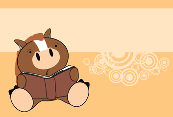 horse baby cartoon reading wallpaper