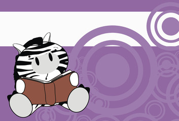 zebra cartoon baby reading background