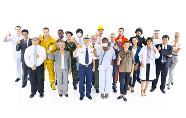 Obraz premium Multiethnic Group of People Giving Thumbs Up