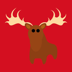 Adorable Cartoon Reindeer Isolated On Background