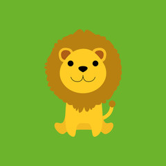 Adorable Cartoon Lion Isolated On Background