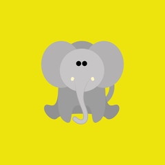Adorable Cartoon Elephant Isolated On Background