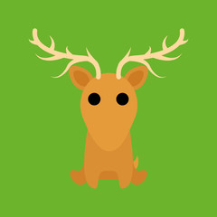 Adorable Cartoon Deer Isolated On Background