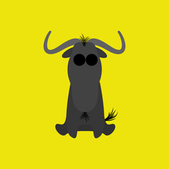 Adorable Cartoon Ox Isolated On Background