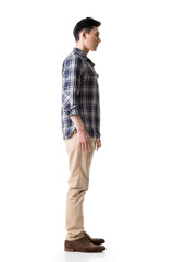 Naklejka premium Side view of Asian young man
