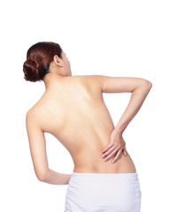 woman feel pain in back and waist