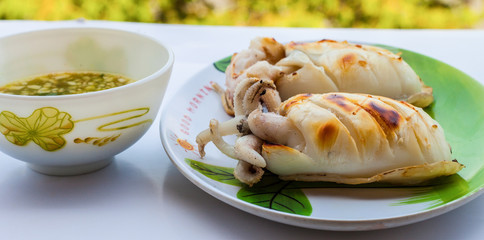 big grilled squid