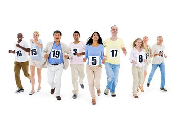 Obraz premium Group of people running race