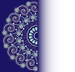 illustration background with circular ornaments and precious sto