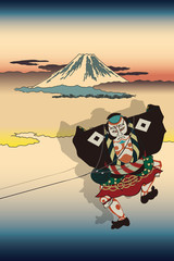 歌川国芳 坂田怪童丸のイメージイラスト Background Wall Mural Backgrou Hanabunta