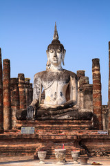 Obraz premium Ancient buddha statue. Sukhothai Historical Park,Thailand