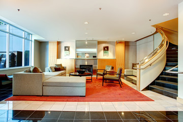 Apartment building main lobby area.