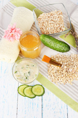 Homemade facial masks with natural ingredients,