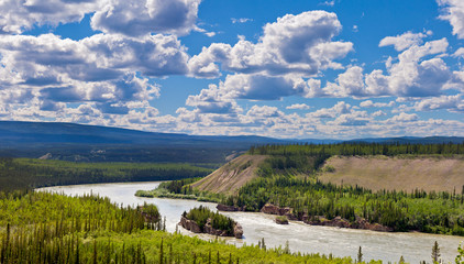 Obraz premium Five Finger Rapids landscape Yukon River Canada