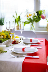 Beautiful holiday Easter table setting