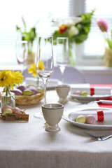 Beautiful holiday Easter table setting