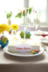 Beautiful holiday Easter table setting