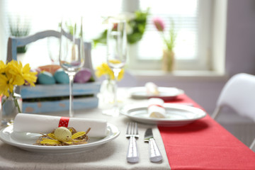 Beautiful holiday Easter table setting