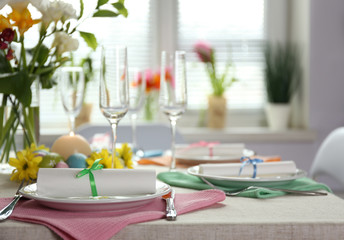 Beautiful holiday Easter table setting