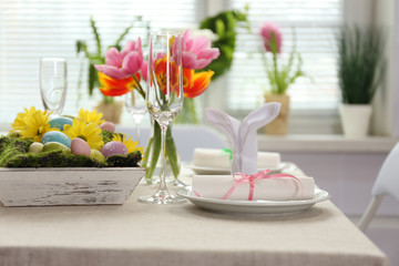 Beautiful holiday Easter table setting