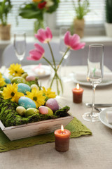 Beautiful holiday Easter table setting