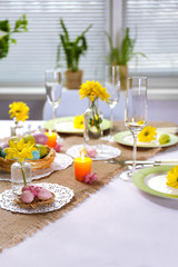 Beautiful holiday Easter table setting