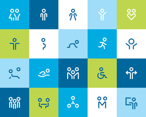 People and family icons. Flat