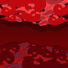 background of red clouds