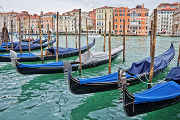 Venice gondolas on the Grand canal