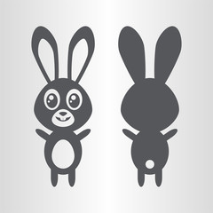 Happy easter bunny rabbit icon