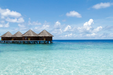 Water villas and shallow Maldives