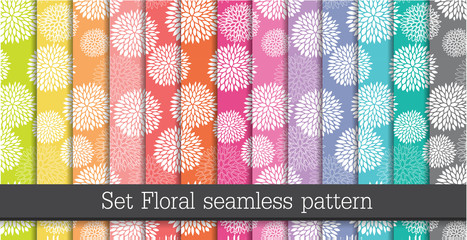 set floral seamless pattern
