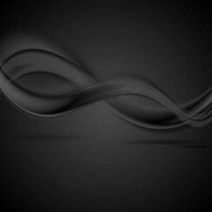 Abstract black smooth waves design