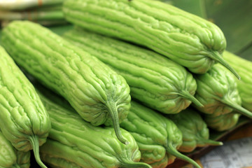 Gourd fresh vegetables on the market.