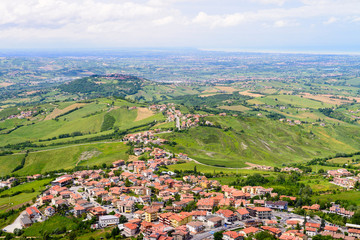 View of the downtown of Republic San Marino, Italy