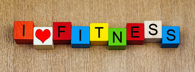 I love fitness, sign for exercise, sports and keeping fit