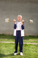 Senior man exercising