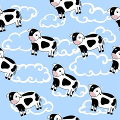 Naklejka premium seamless pattern of cows