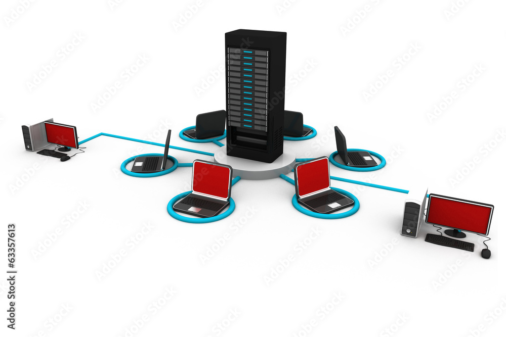 Aufkleber computer network and internet communication concept