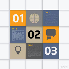 Color infographic squares with modern icons.
